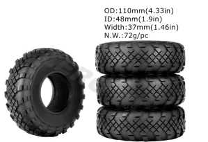 Crawler pneumatiky 1:10 (1.9) 110mm vč.molitanových vložek  4Ks