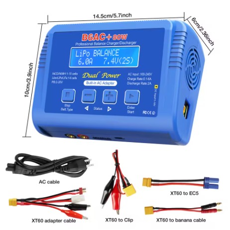 IMAX B6AC+ 80W 0,1~6A RC nabíječka baterií 15V 6A