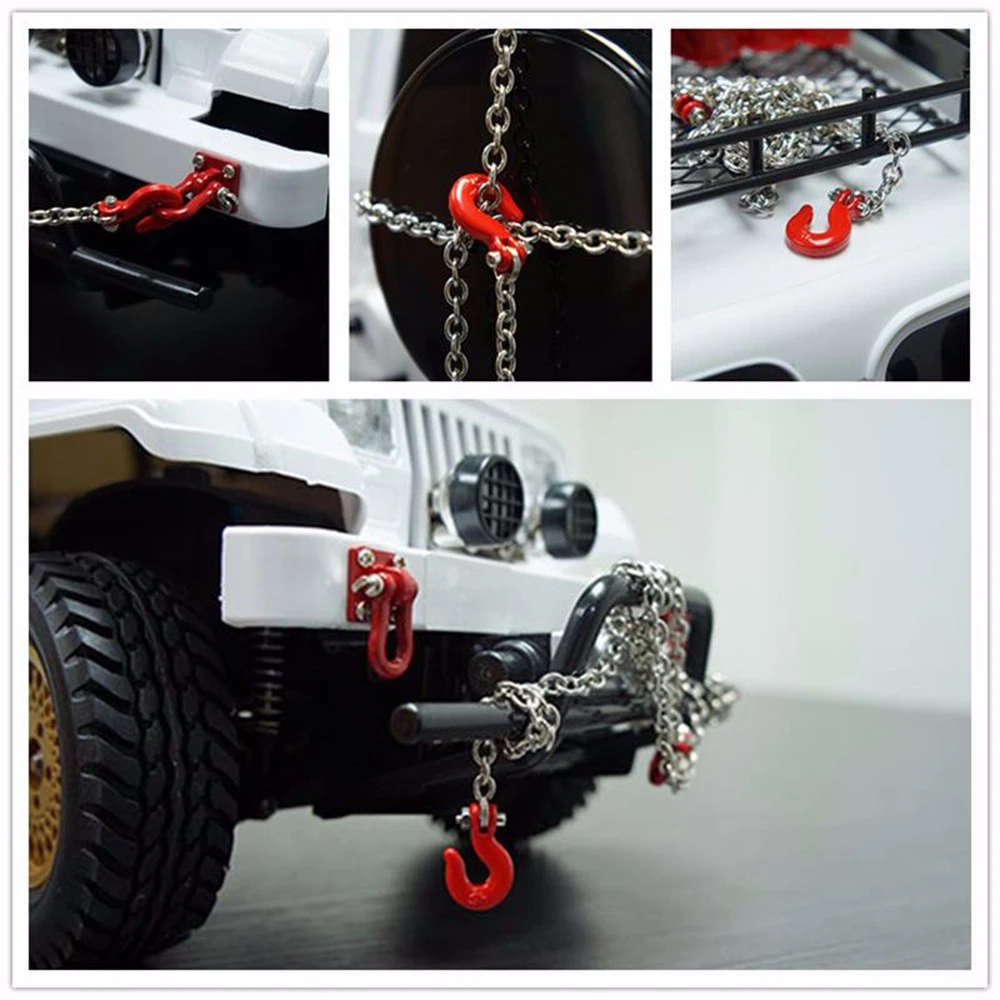 1:10 RC Crawler řetěz s háky červený